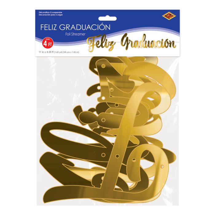 12 Pack Bulk Foil Feliz GraduaciÃ³n Streamer