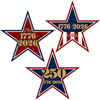 Semiquincentennial Mini Star Cutouts - 5.5 inch (10/Pkg)