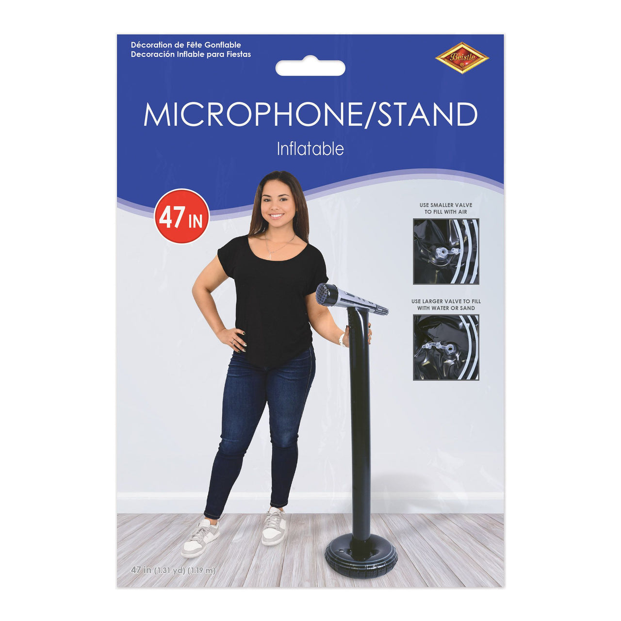 6 Pack Bulk Inflatable Microphone Stand 3 ft 11 inch Music Prop
