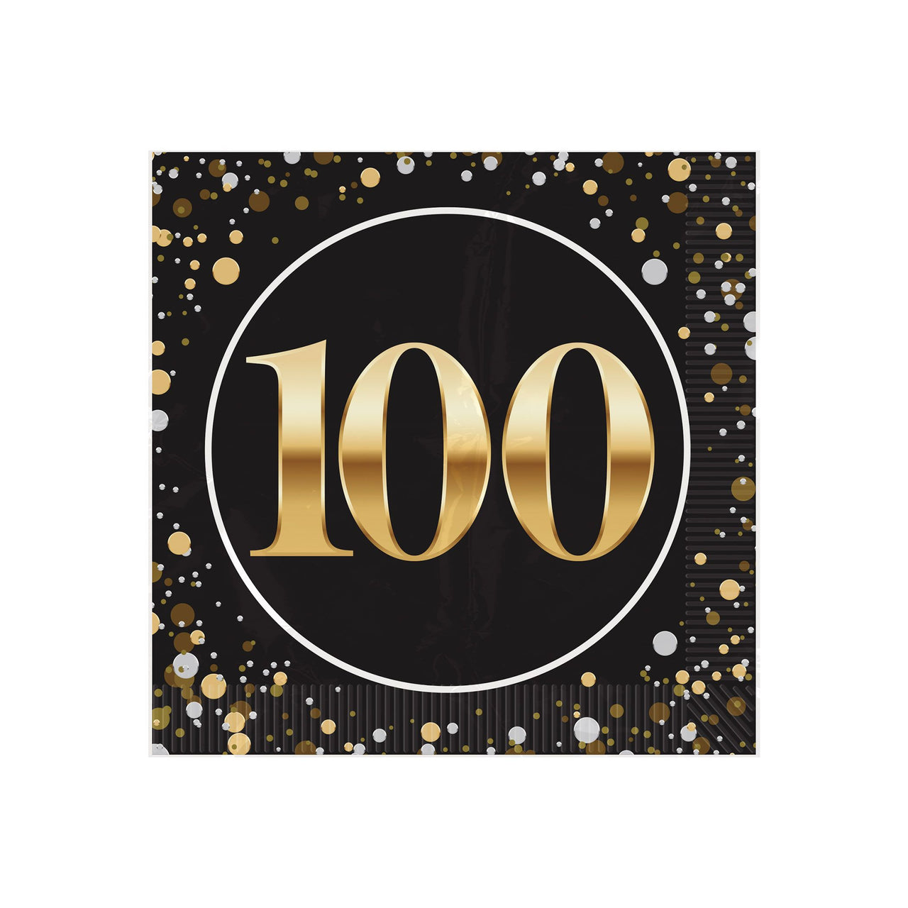 192 Pack Bulk 100th Birthday Beverage Napkins 2-Ply