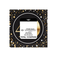 192 Pack Bulk 40th Birthday Beverage Napkins 2-Ply Party Supplies