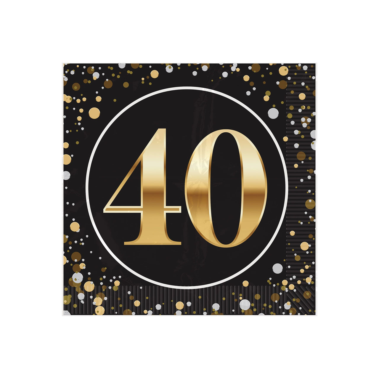 192 Pack Bulk 40th Birthday Beverage Napkins 2-Ply Party Supplies