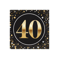 192 Pack Bulk 40th Birthday Beverage Napkins 2-Ply Party Supplies