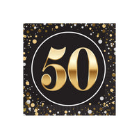 50th Birthday Beverage Napkins - 2-Ply Party Napkins (16-Count)