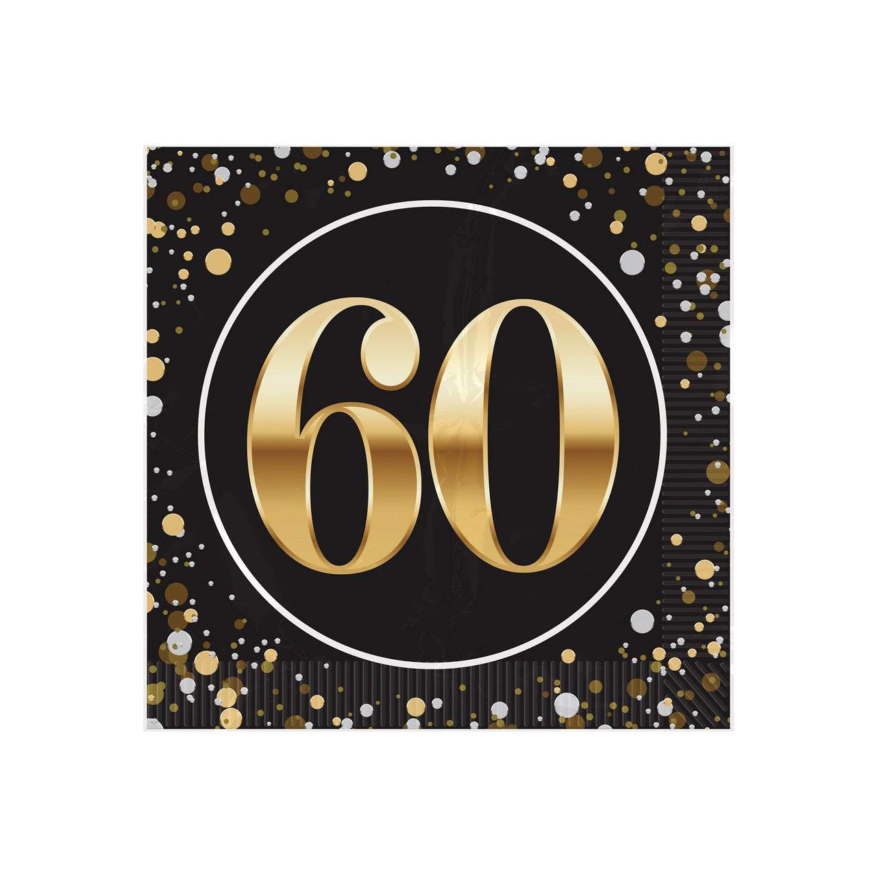 192 Pack Bulk 60th Birthday 2-Ply Beverage Napkins Party Supplies