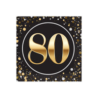 80th Birthday 2-Ply Beverage Napkins - 16 Pack
