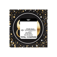 192 Pack Bulk 80th Birthday 2-Ply Beverage Napkins