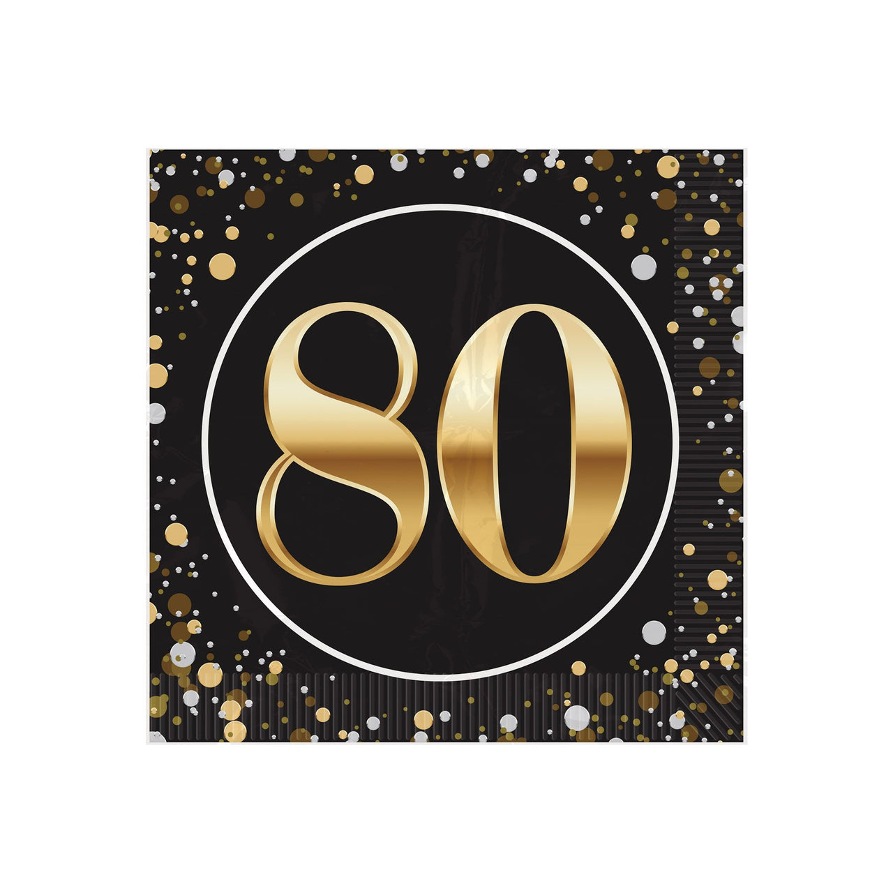 192 Pack Bulk 80th Birthday 2-Ply Beverage Napkins