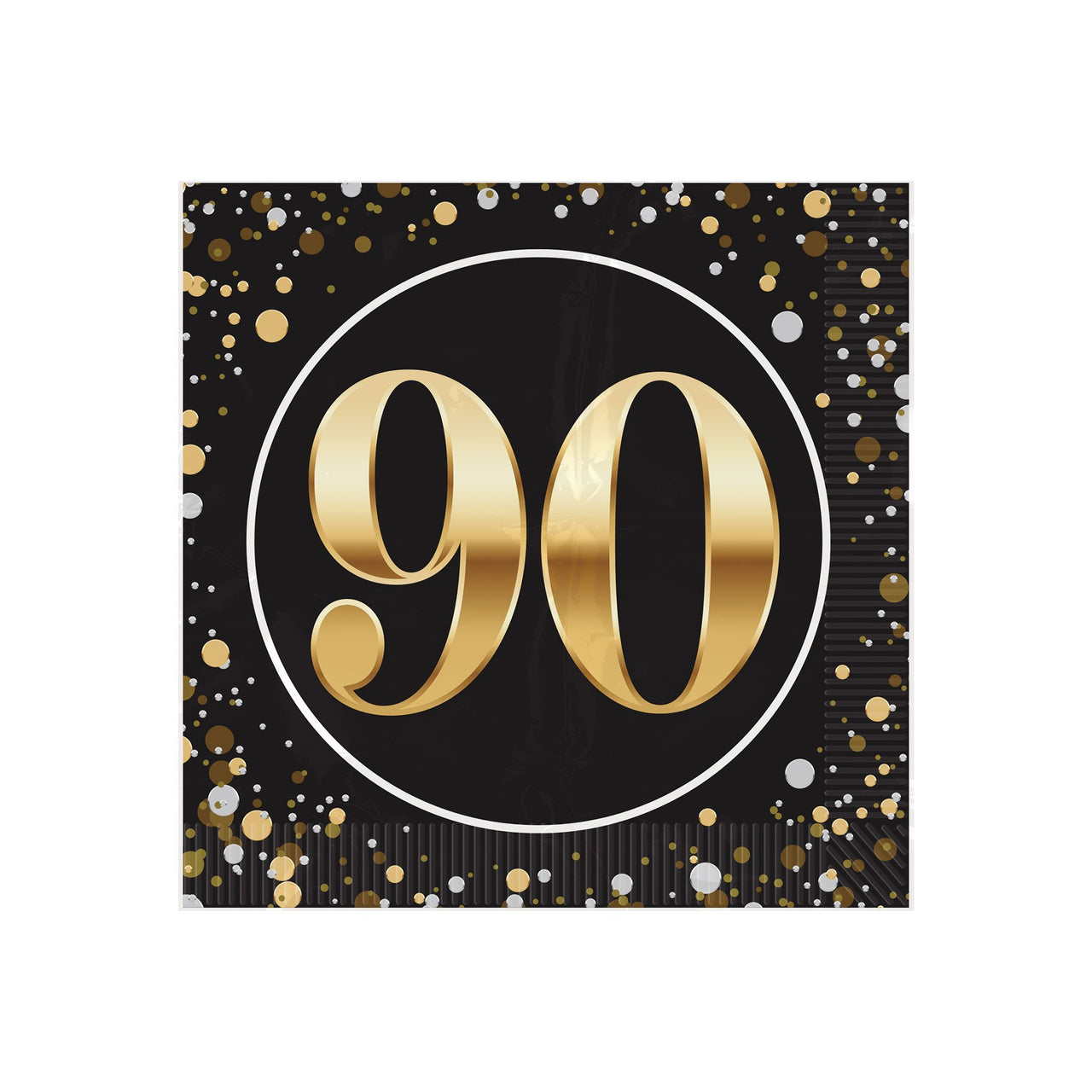 192 Pack Bulk 90th Birthday Beverage Napkins 2-Ply Party Supplies
