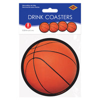 96 Pack Bulk Basketball Coasters 8-Pack for Sports Theme Parties