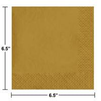 500 pc Bulk Glittering Gold Luncheon Napkins 3 ply