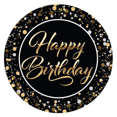 Happy Birthday Plates - 9-inch Dinner Plates (8-count)
