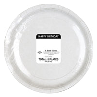 96 Pack Bulk Happy Birthday Plates 9-inch Dinner Plates