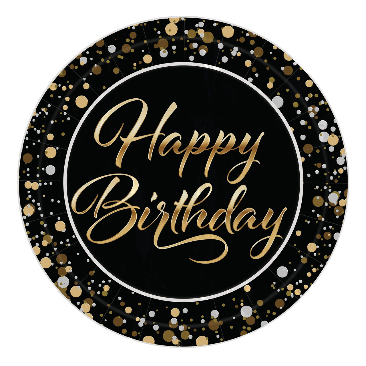 96 Pack Bulk Happy Birthday Plates 9-inch Dinner Plates