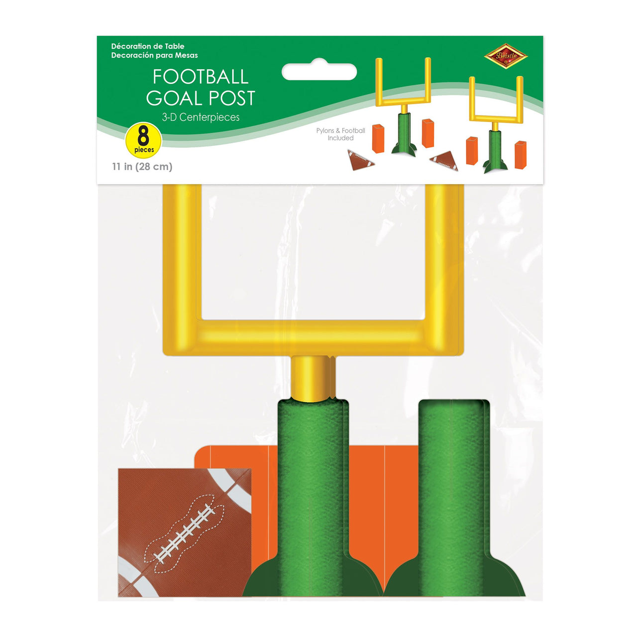 24 Pack Bulk 3D Football Goal Post Centerpieces 11 Inch