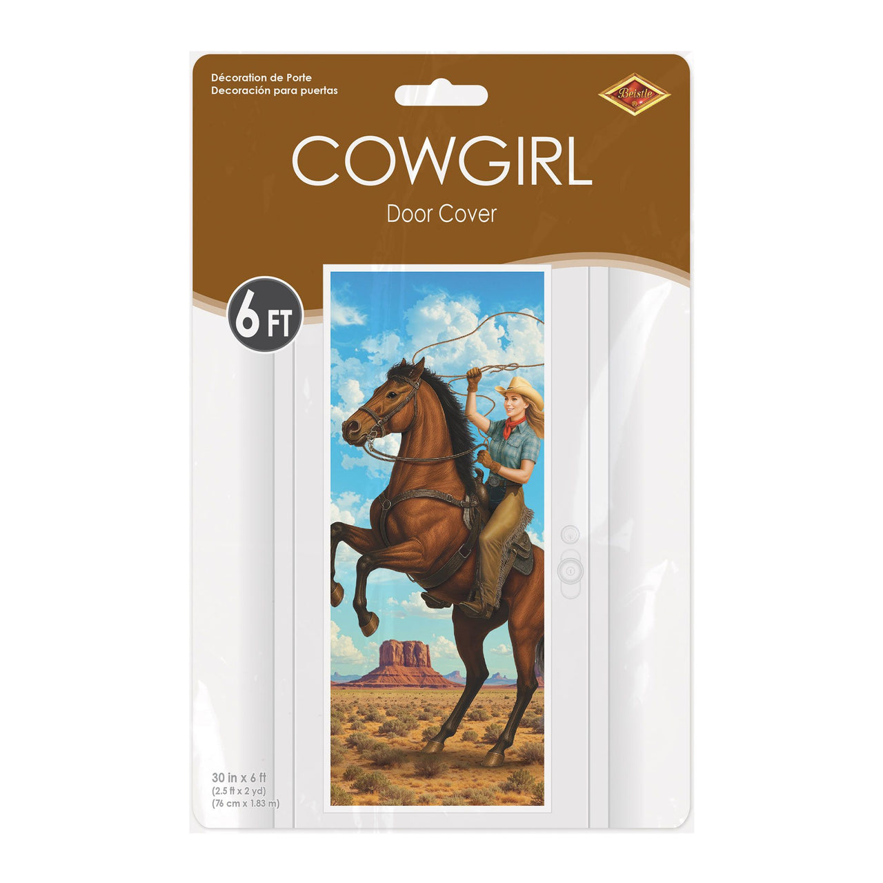 12 Pack Bulk Cowgirl All-Weather Door Cover Western Party Decor