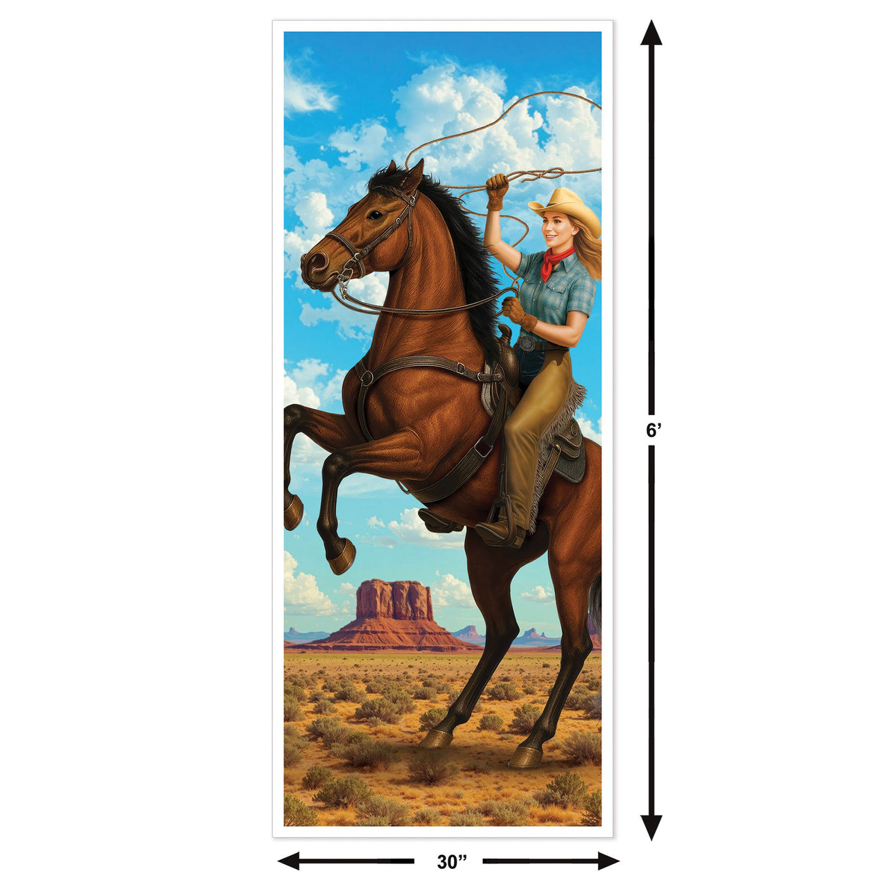 12 Pack Bulk Cowgirl All-Weather Door Cover Western Party Decor