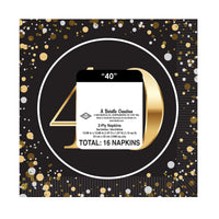 192 Pack Bulk 40th Birthday Luncheon Napkins 2-Ply
