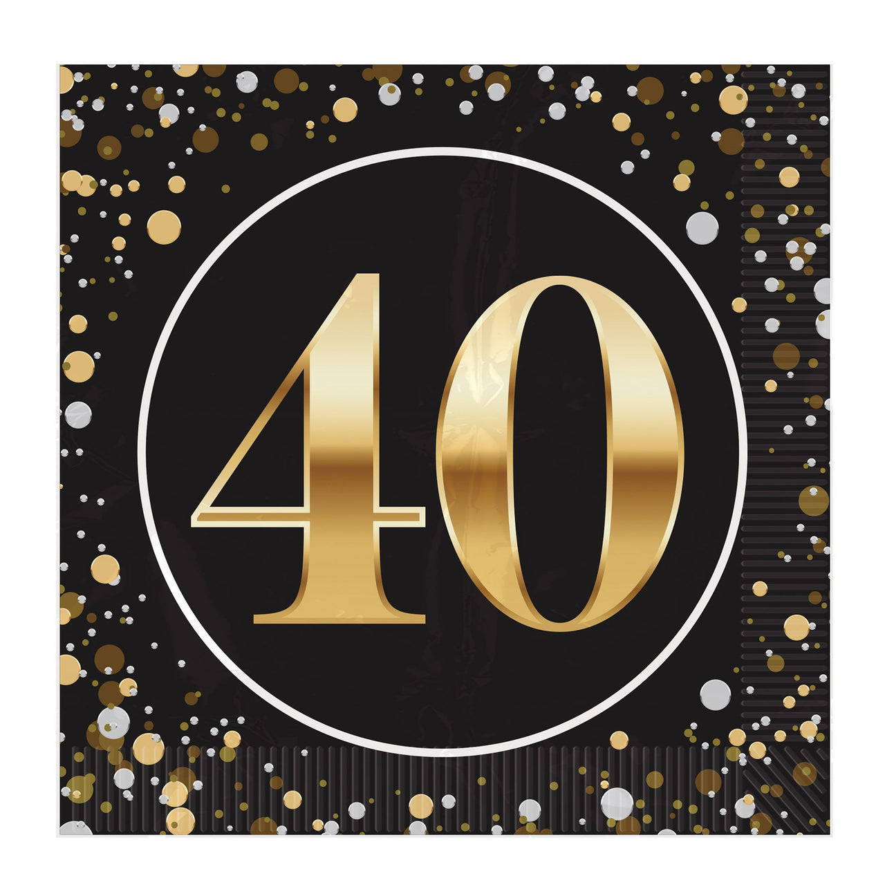 192 Pack Bulk 40th Birthday Luncheon Napkins 2-Ply