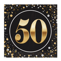 192 Pack Bulk 50th Birthday Lunch Napkins 2-Ply Party Supplies