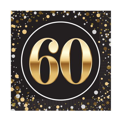 60th Birthday Luncheon Napkins - 16 Ct, 2-Ply Party Napkins
