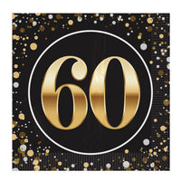 192 Pack Bulk 60th Birthday Luncheon Napkins 16 Ct, 2-Ply