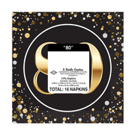 192 Pack Bulk 80th Birthday Luncheon Napkins 2-Ply Party Supplies