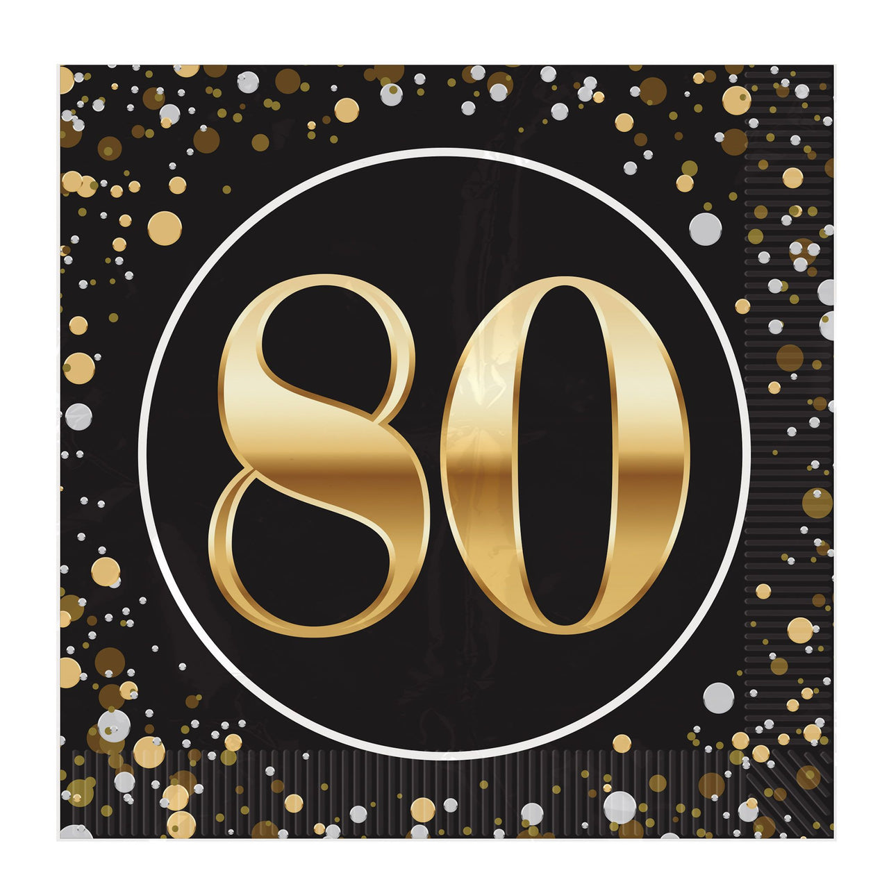 192 Pack Bulk 80th Birthday Luncheon Napkins 2-Ply Party Supplies