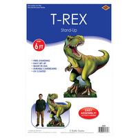 4 Pack Bulk T-Rex Dinosaur Stand-Up Prop 6 ft Tall Novelty Decoration