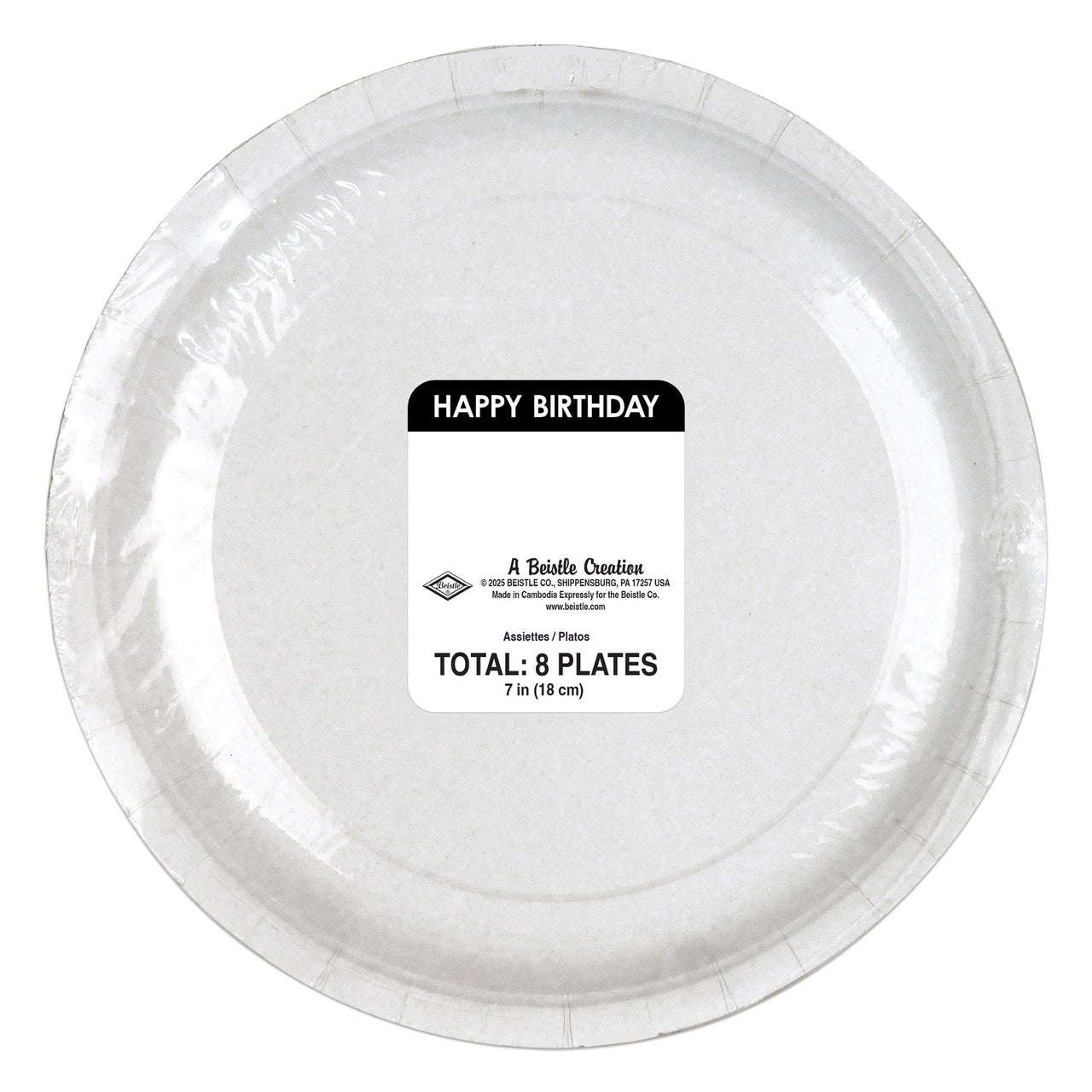 96 Pack Bulk Happy Birthday Dessert Plates 7 inch