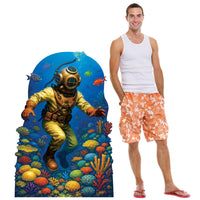 4 Pack Bulk Deep Sea Diver Stand-Up Prop Under The Sea & Luau Decor