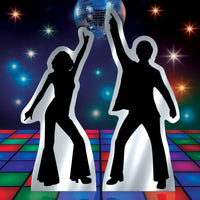 8 Pack Bulk Retro 70s Silhouette Stand-Ups Groovy Party Decor