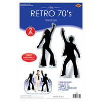 8 Pack Bulk Retro 70s Silhouette Stand-Ups Groovy Party Decor