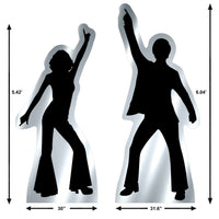 8 Pack Bulk Retro 70s Silhouette Stand-Ups Groovy Party Decor