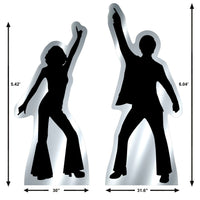 Retro 70s Silhouette Stand-Ups - Groovy Party Decor (2-Pack)