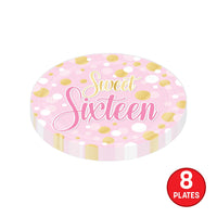 96 Pack Bulk Sweet 16 Dessert Plates 7 Inch