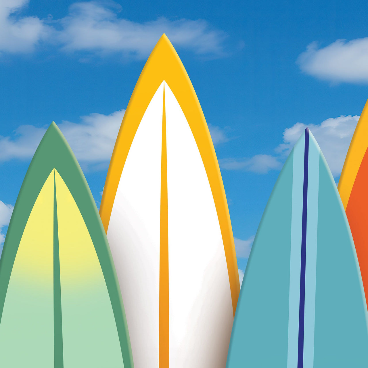 4 Pack Bulk Giant Surfboard Photo Prop Luau Party Decor (7ft x 6ft)