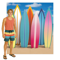 4 Pack Bulk Giant Surfboard Photo Prop Luau Party Decor (7ft x 6ft)