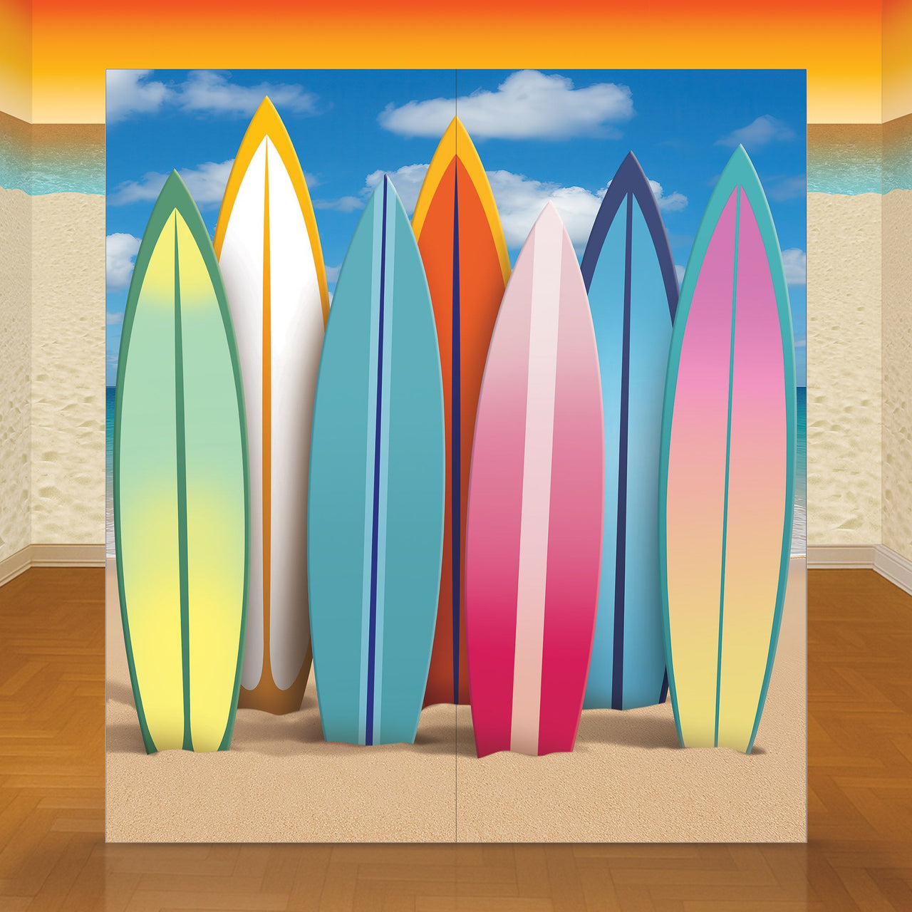 4 Pack Bulk Giant Surfboard Photo Prop Luau Party Decor (7ft x 6ft)