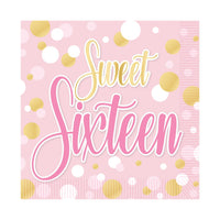 Sweet 16 Luncheon Napkins - 2-Ply Birthday Party Supplies (16 Ct)