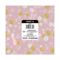 192 Pack Bulk Sweet 16 Luncheon Napkins 2-Ply Birthday Party Supplies
