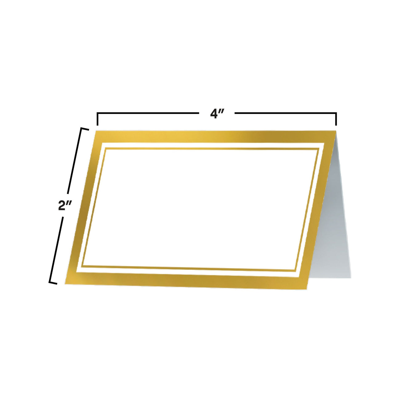 60 Pack Bulk Elegant White & Gold Border Place Cards