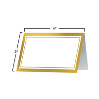 60 Pack Bulk Elegant White & Gold Border Place Cards