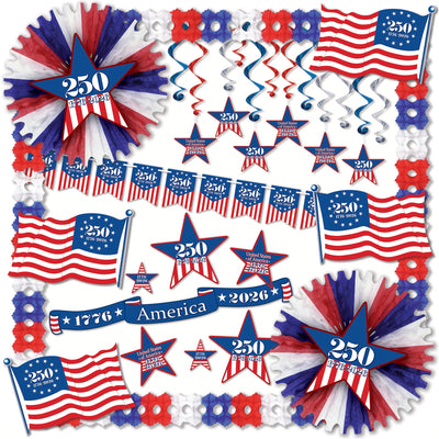 Semiquincentennial Patriotic Decorating Kit - 30 Pieces