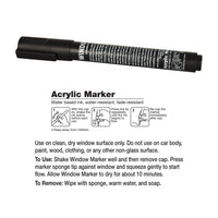 24 Pack Bulk Black Washable Window Marker Indoor & Outdoor Use