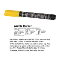 24 Pack Bulk Yellow Window Marker Washable, Non-Toxic & Easy Clean