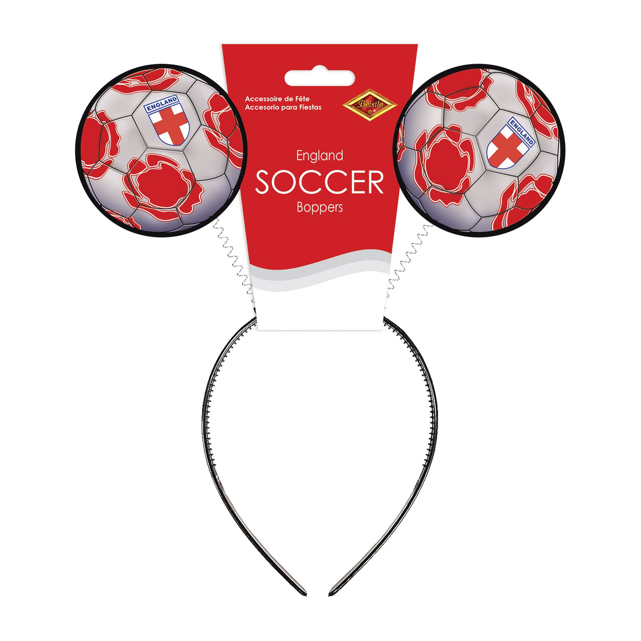 12 Pack Bulk England Soccer Boppers Headband Sports Fan Accessory