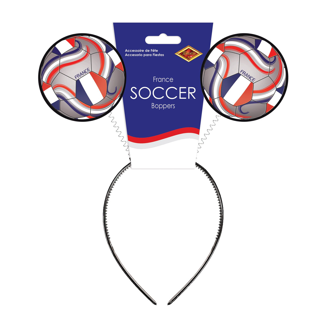 12 Pack Bulk France Boppers Headband Soccer & Sports Theme Accessory