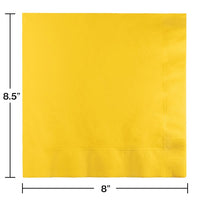250 pc Bulk School Bus Yellow Dinner Napkins 3 Ply