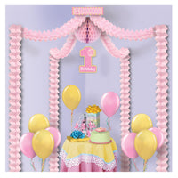 Pink 1st Birthday Party Canopy - Bulk 6 Pack